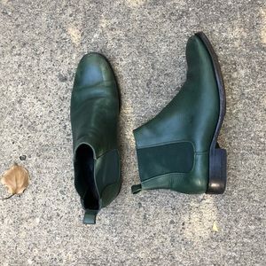 Green leather Chelsea boots from COS